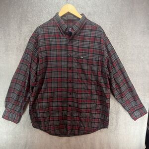 Chaps Ralph Lauren Men's Vintage Black Red Plaid Button‎ Up Shirt size Large